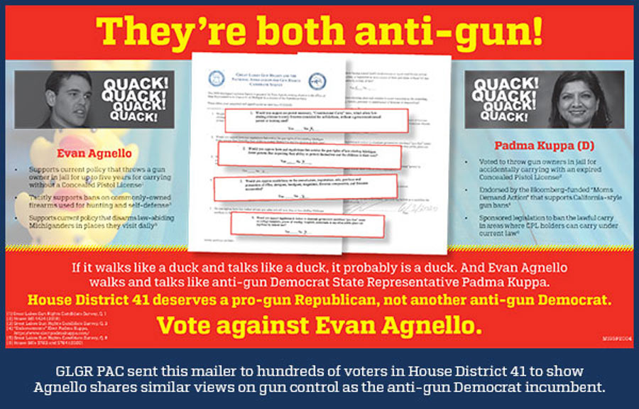  Great Lakes Gun Rights PAC then swung into action to make it clear that Agnello was essentially no different than Rep. Kuppa.